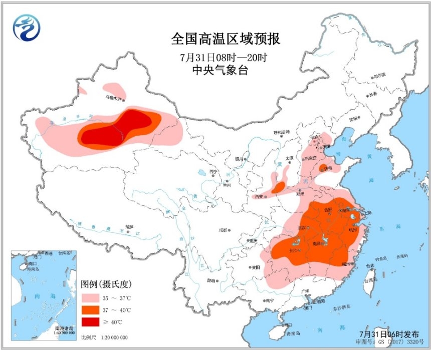 台风将携风雨袭华南 江南高温高湿暑热难耐