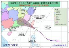 黄色预警!台风“白鹿”强度维持强热带风暴级或略有增强