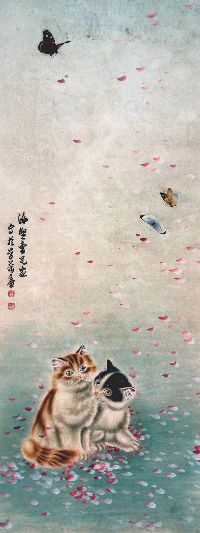 他开创了上个世纪里,中国画画猫的一大流派