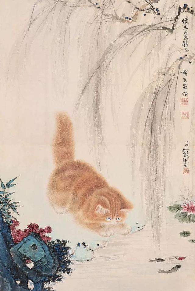 他开创了上个世纪里,中国画画猫的一大流派