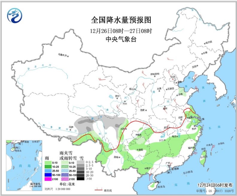 北方冷空气发货降雪上线 南方明日雨势增大