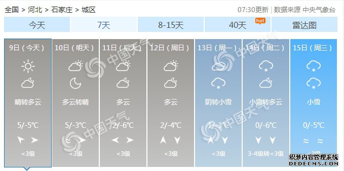 河北浓雾中开启“三九” 未来三天雨雪渐多扰春运