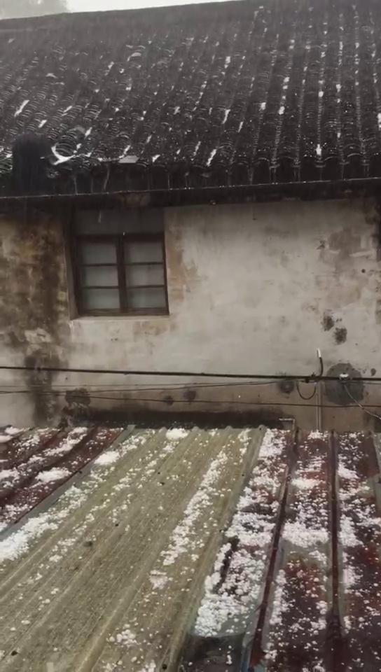 像鹅卵石般密密麻麻砸下来!今天上午浙江多地下冰雹,大家出行注意安全!