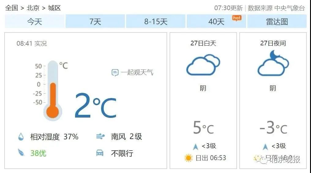 注意!天气有变!北京雨雪马上上线!