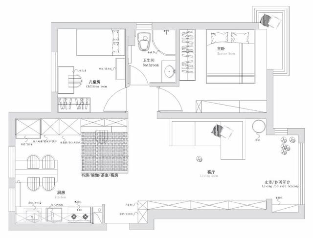 89㎡日式风格装修效果图，拆掉一面墙，多出一间房