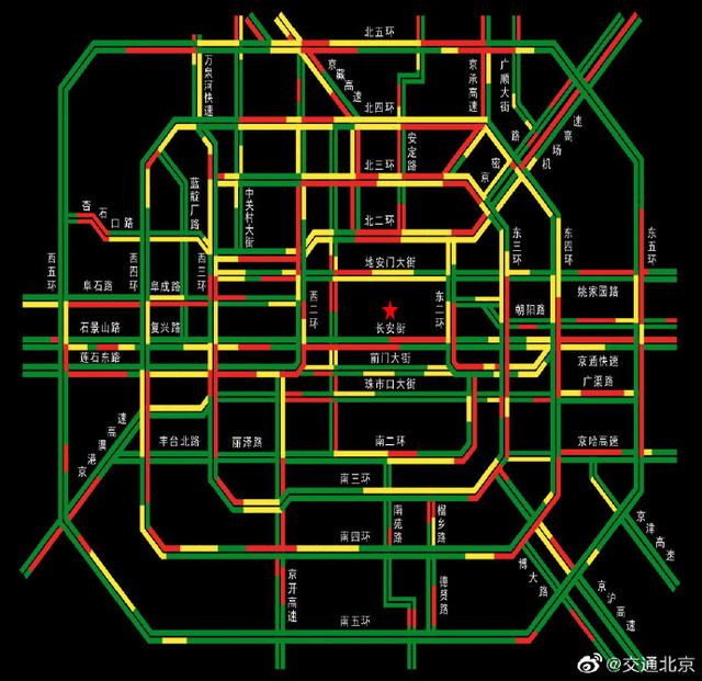 全路网交通指数为8.2！目前北京严重拥堵