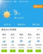 山东青岛明天4月14日起未