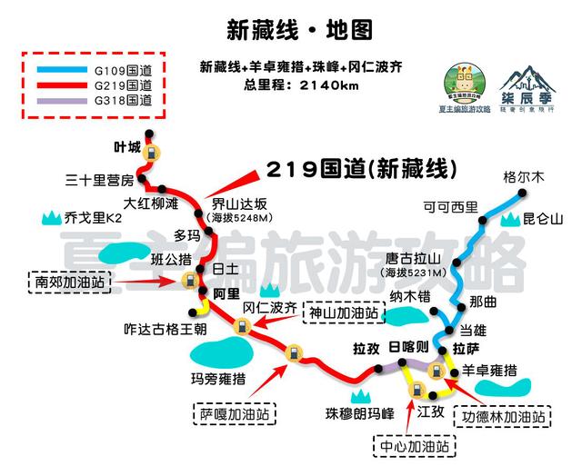 最实用的川藏线自驾地图,高清简洁版,旅游博主珍藏分享