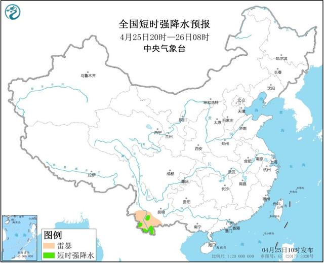 云南注意！今明有短强降水天气   局地将有雷暴大风或冰雹天气