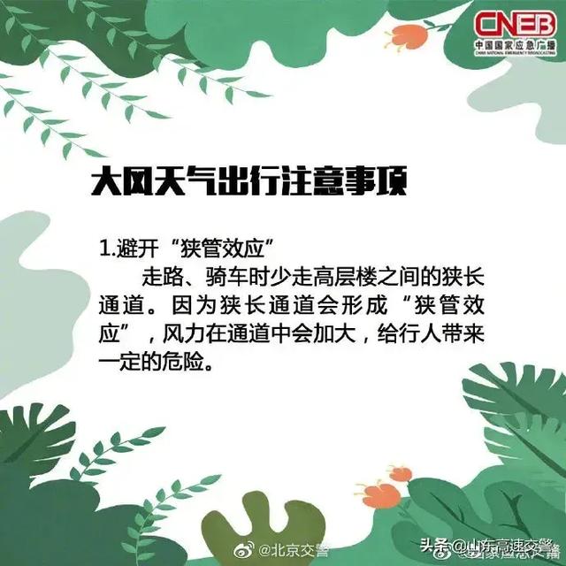 春季大风天气安全注意事项