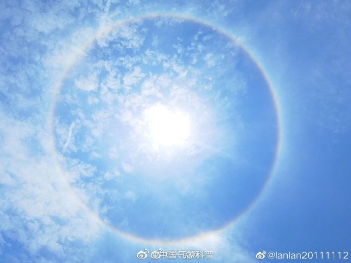 全国多地上演日晕奇观