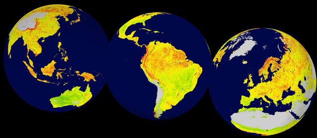 全球陆地生态系统对气候变率的敏感度大小