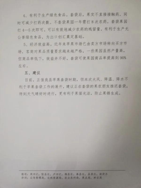 全县大风、降温、降水天气,套袋果农请看这里的建议