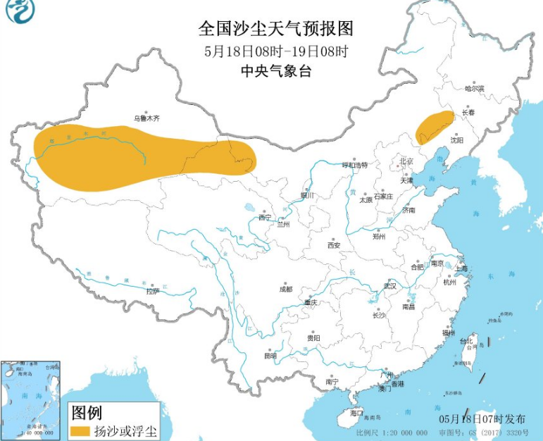 全国雾霾预报：内蒙古甘肃新疆有扬沙浮尘天气