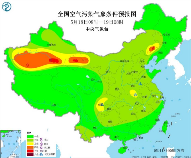 全国雾霾预报：内蒙古甘肃新疆有扬沙浮尘天气