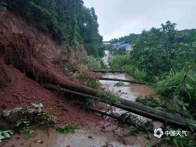 江西萍乡遭暴雨侵袭 内涝严重山体塌方