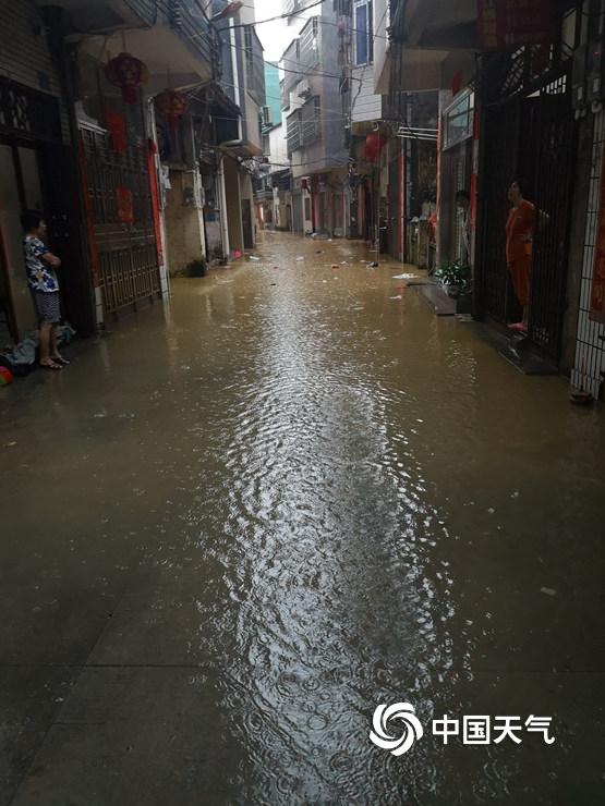 广东龙门遭遇大暴雨 房屋进水农作物被淹