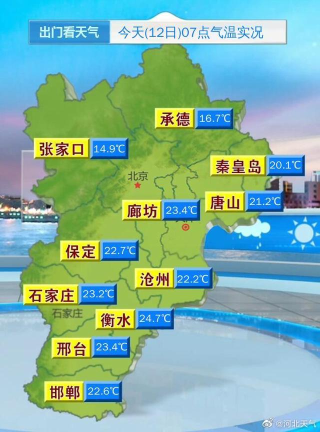 雷雨阵雨！河北省气象台发布今12日起未来三天天气预报