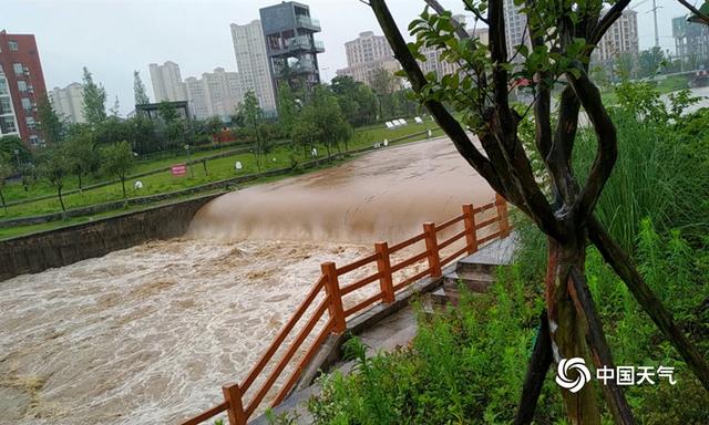 四川广安遭遇强降水 内涝严重水深没过大腿