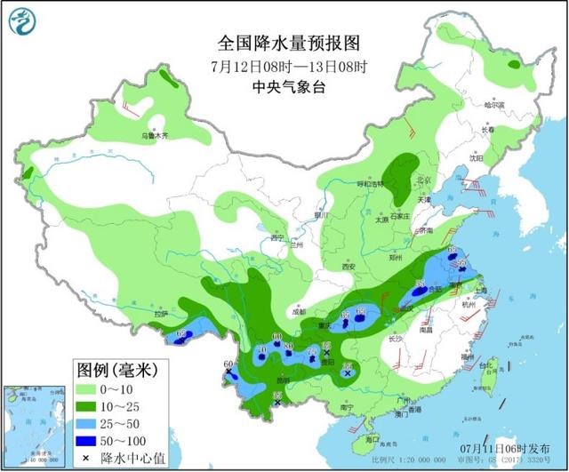 周末暴雨不断 河南安徽江苏等地有大暴雨