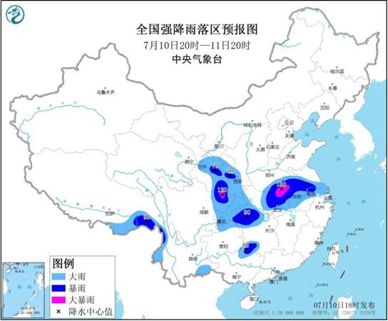 暴雨黄色预警继续发布!河南安徽等局地有大暴雨