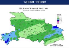 湖北省降雨总体较弱，1