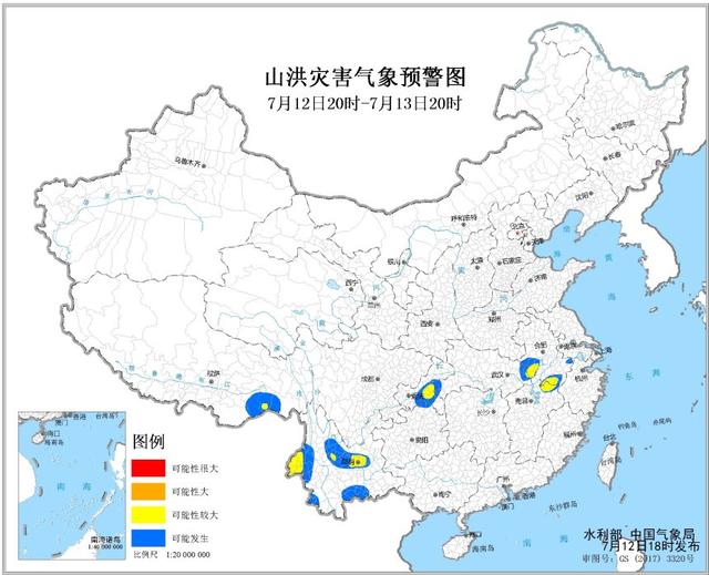 山洪灾害气象预警!安徽江西湖北等地局地风险较大