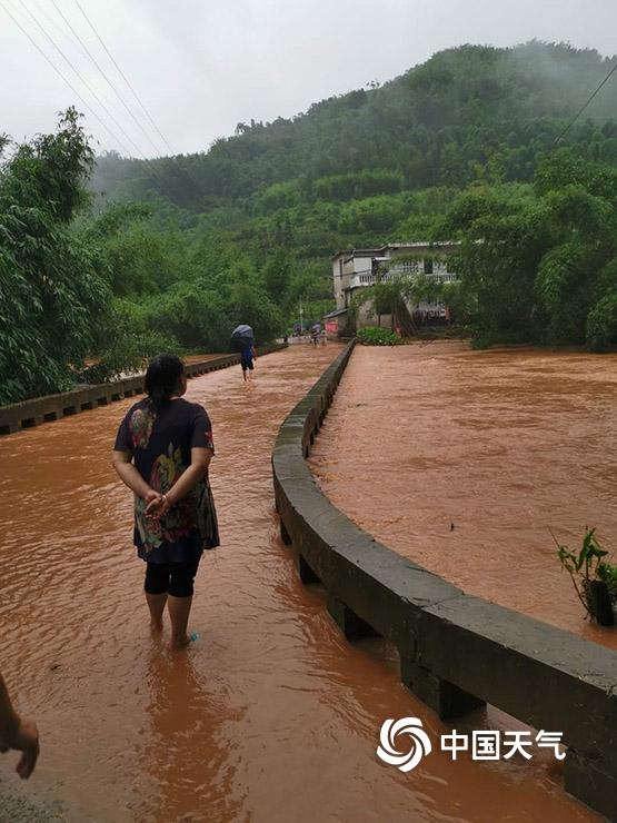 四川宜宾遭遇强降雨 内涝严重农田被淹