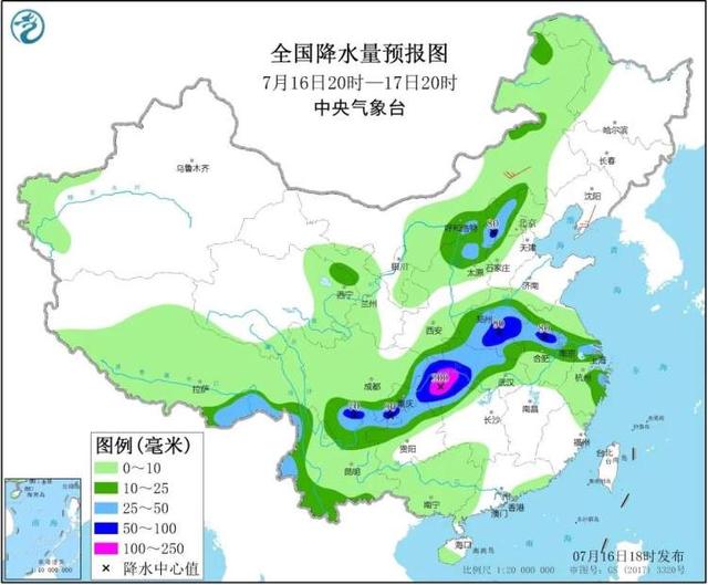 今天阴有阵雨或雷雨，累积雨量可达大雨，局部地区暴雨