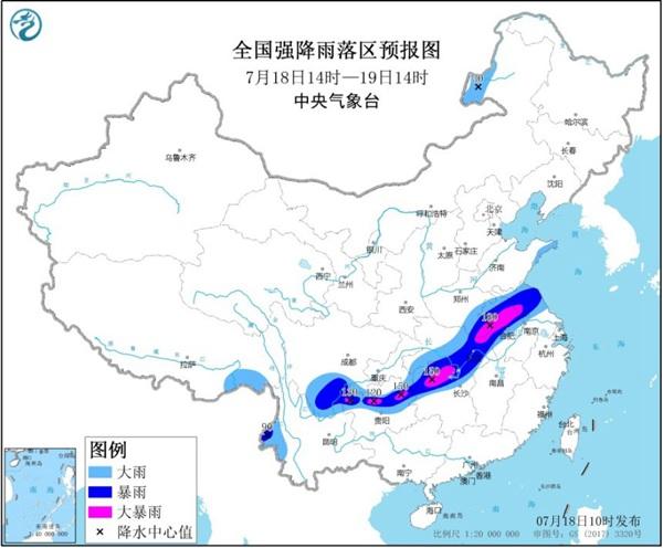 暴雨黄色预警 湖北安徽贵州等6省有大暴雨