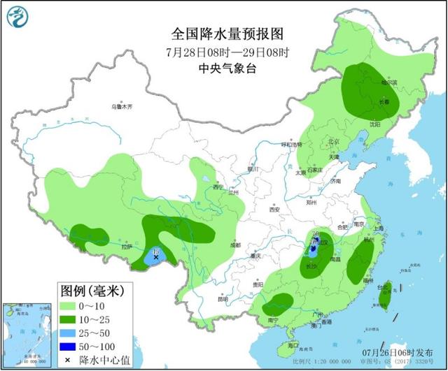 长江中下游强降雨又至 华北东北高温缩减