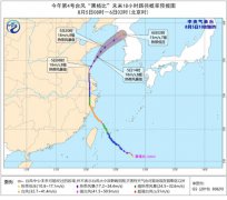 “黑格比”移入黄海西部