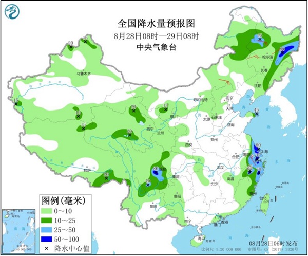 黑龙江吉林今日雨势仍强劲 南方呈现西热东雨格局
