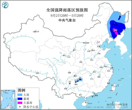 暴雨蓝色预警发布！辽宁吉林黑龙江等地将有大到暴雨