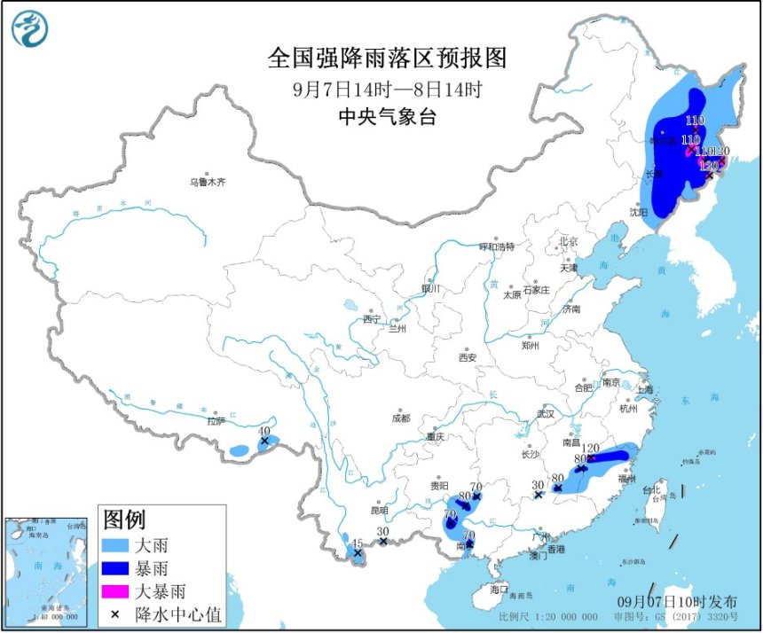 暴雨预警!东北地区有大到暴雨 吉林黑龙江局地有大暴雨