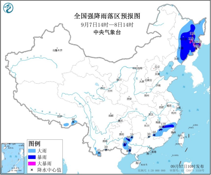 暴雨预警！东北地区有大到暴雨 吉林黑龙江局地有大暴雨