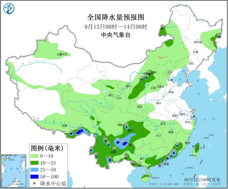 西南华南降雨持续局地暴雨 北方秋意渐显