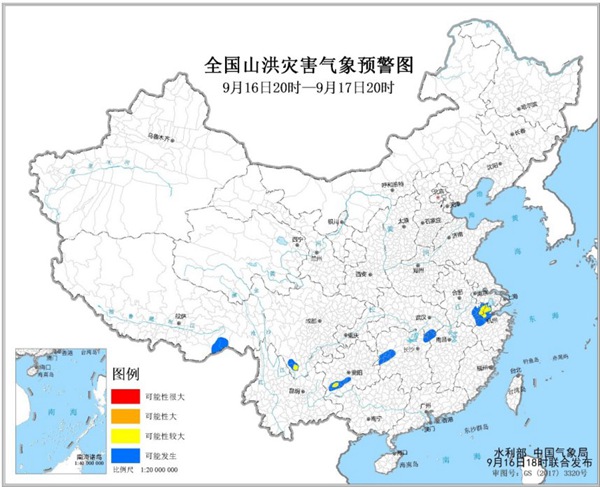 山洪预警!浙江安徽四川贵州局地发生山洪灾害可能性较大