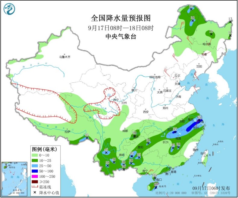 今日西南地区至江南一带仍有强降雨 气温将大面积创新低