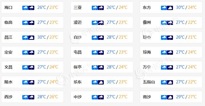 海南今天强降雨仍“在线”琼中万宁等地有大到暴雨