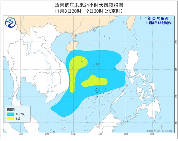 热带低压移入南海东南部海面 未来将发展为台风