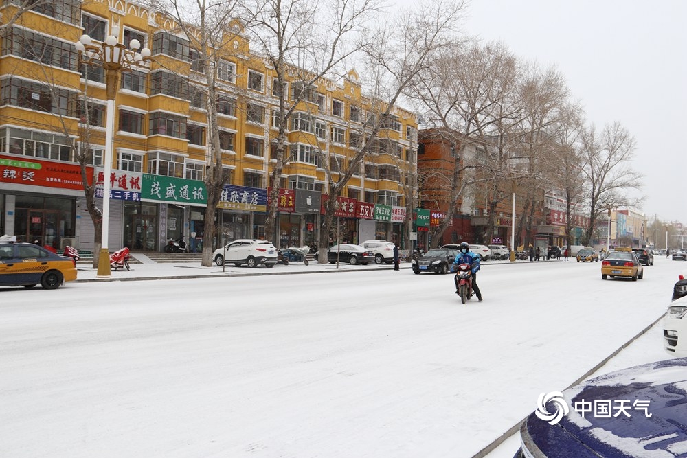 感受冬之气息 内蒙古呼伦贝尔等地雪花飘落