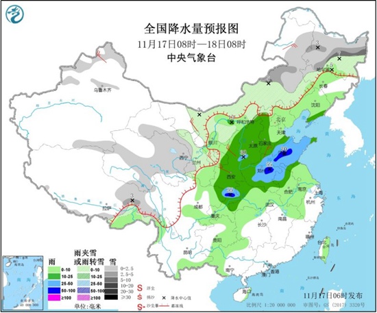 中东部大范围雨雪来袭降温迅猛 东北黄淮局地降水量或破纪录