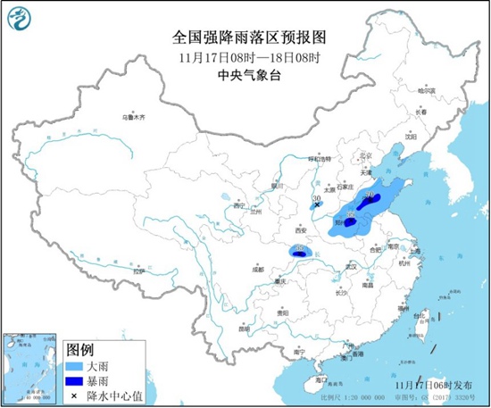 11月再发暴雨蓝色预警!全国6省市有大到暴雨