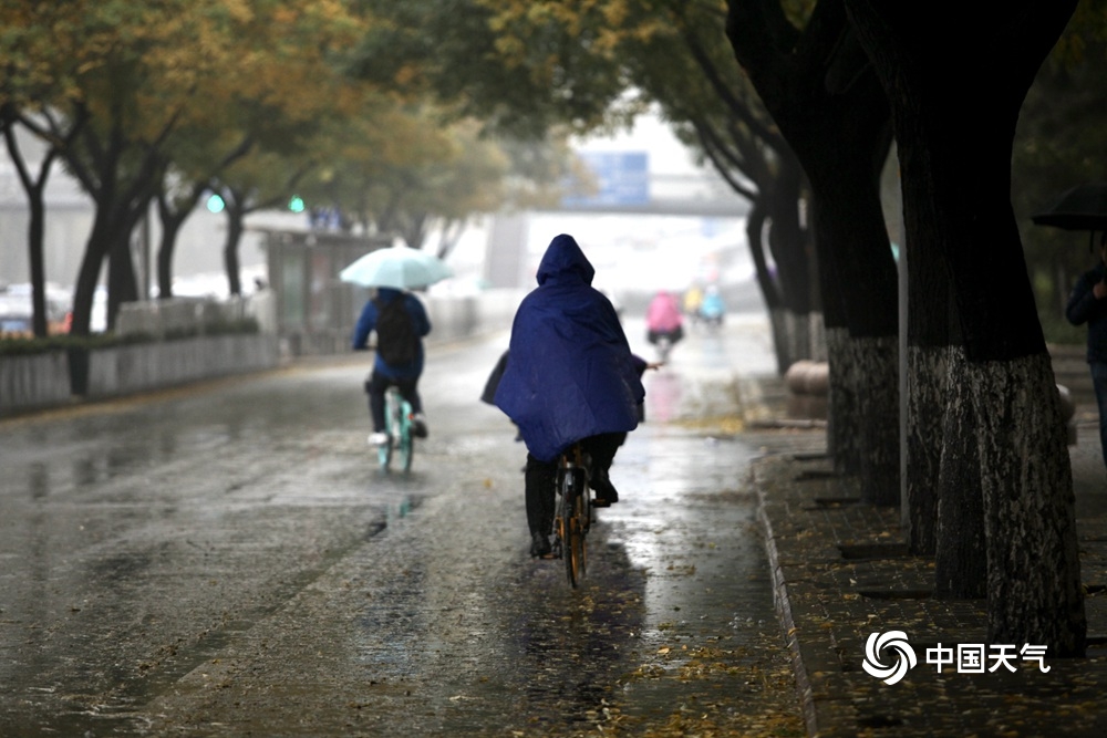 雨扰京城能见度不佳 早高峰汽车排长龙
