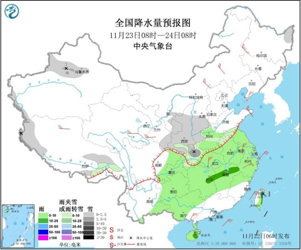 中东部地区雨雪天气持续 18个省会级城市或创气温新低