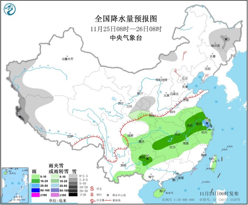 南方大部阴雨频繁气温低迷 华北今明天雾和霾“见缝插针”