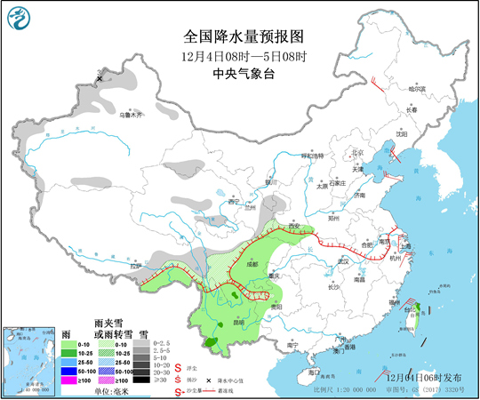 中东部大部雨雪稀少 华南气象干旱持续