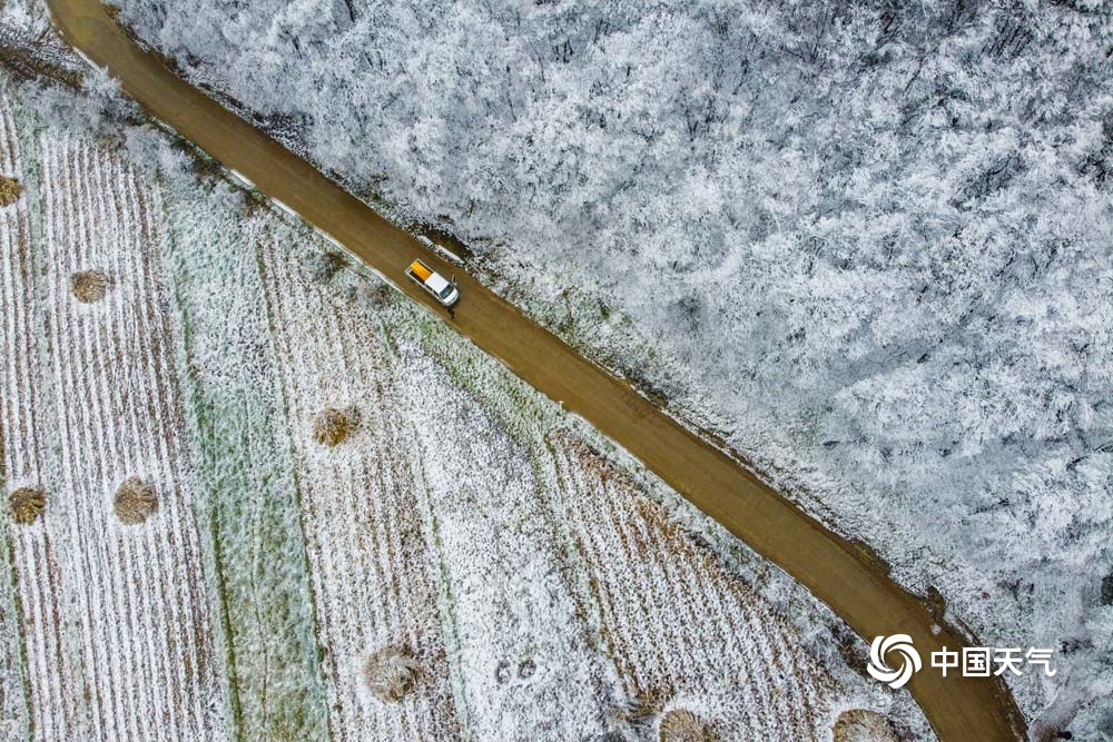 冰雪世界!贵州毕节高原银装素裹 晶莹剔透美不胜收