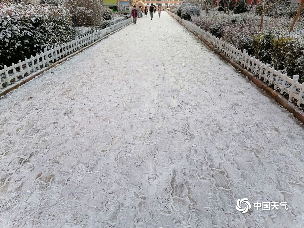 山东威海“大雪”迎雪 路面结冰影响出行